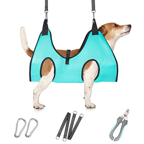 Dog Grooming Hammock (S for Small Dogs 30LB / Green)