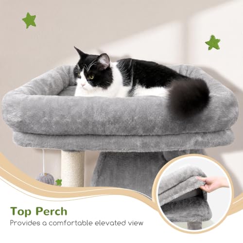 F70 Pro Heavy Duty Cat Tree Tower for Indoor Cats Large Adult (70inch / Light Grey)