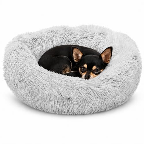 Cat Beds for Indoor Cats & Small Dog (Light-Grey / 20.00" x 20.00" x 6.00")