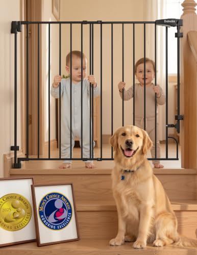 36" H Removable Baby Gate for Stairs No Bottom Bar (Black / 29-43" W, 36" H-Extra Tall)