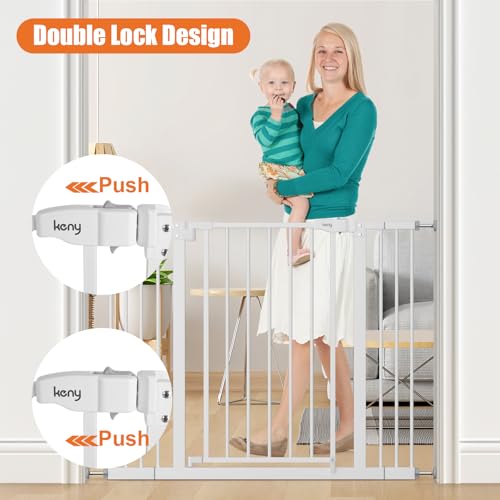 29" 42.5" Baby Gate for Stairs (White / 29-42.5"Wide, 30"Tall)