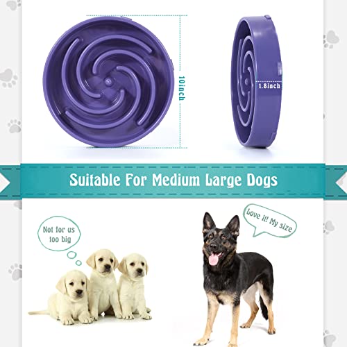 Slow Feeder Large Dog Bowls for Large Medium Dog Non Slip Maze Puzzle Bowl Pet Slower Food Feeding Dishes Interactive Bloat Stop Dog Bowl Preventing Choking Healthy Dog Bowl (Large / I-lavender)