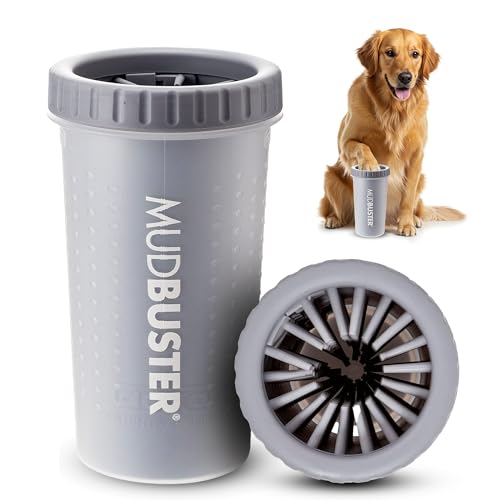 MudBuster Portable Dog Paw Cleaner (Light Gray / Large)
