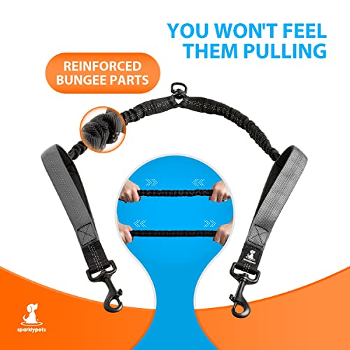 Hands Free Dual Dog Leash (Only Coupler Gray / 2 dogs M/L)