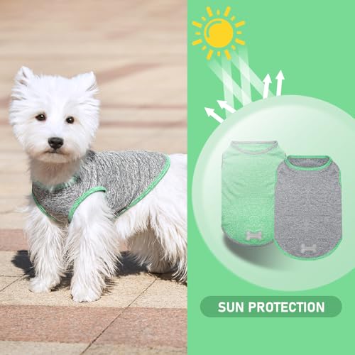 2Pack Dog Shirt for Large Dogs Sun Protection Tank Top for Summer (XXX-Large (55-75lbs) / 8# 2Pack (Grey+Dark Green))