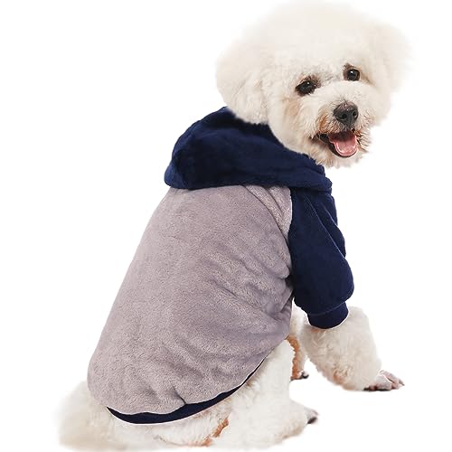 Small Dog Hooded Sweater (Grey body / Medium)