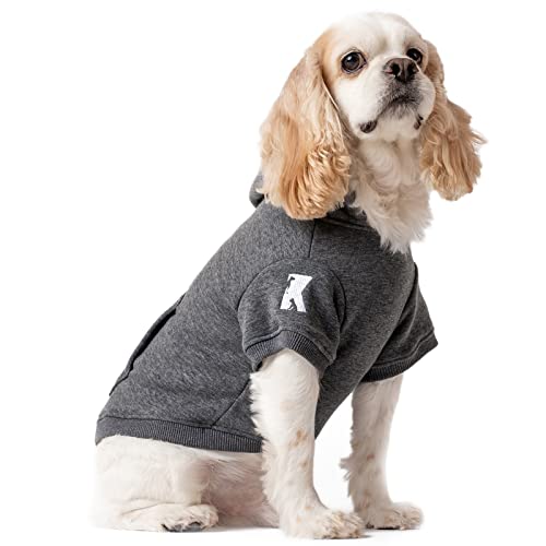 Dog Hoodie Fleece Puppy Clothes Warm Sweater with Hat for Small Medium Dogs Cat Hooded Shirt Kitten Pet Basic Sweatshirt with Pocket Doggie Soft Winter Coat Apparel (3XL-(26~38lb) | Chest(~26.8") / Grey)