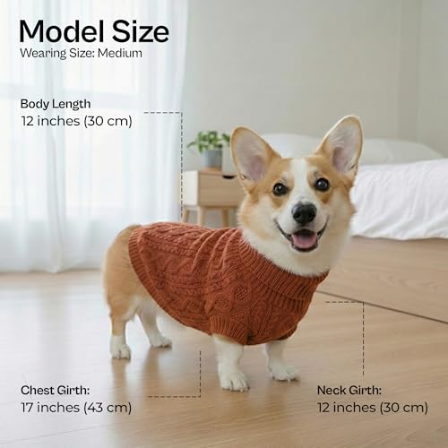 Unisex Dog Sweaters (M / Cable Knit Terracota)