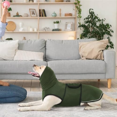 Dog Anxiety Vest with Hoodie (Large / Army Green)