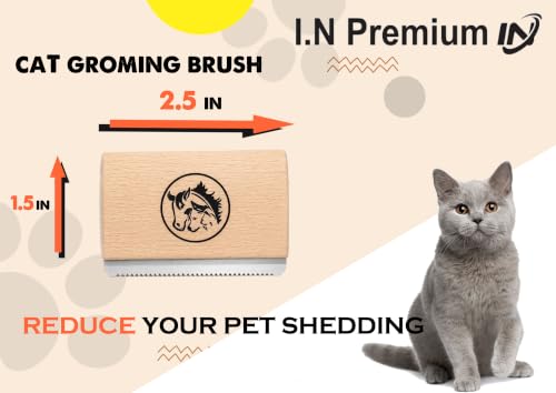 Cat Brush for Shedding & Cat grooming tool for Indoor Pet Grooming Tool Cats Deshedder undercoat brush Works for Short & Long Haired Pets Hair removal comb 2.5 inch (2.5 Inch)