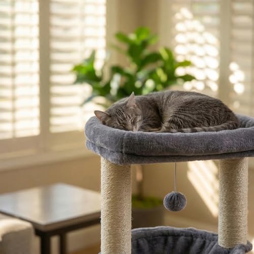 Fashion Design 43.3" Cat Trees with Cat Houses (Grey / 43.3")