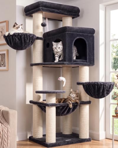 Cat Tree Tower with 12 Extra (Dark Grey / XL)