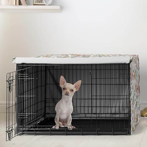 24in. Small Dog Crate Cover (Vintage Floral Pink and Green / 24.0"L x 20.0"W x 18.5"H)