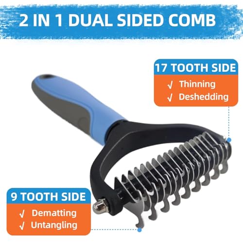 Dog Brush for Shedding (6-Blue)