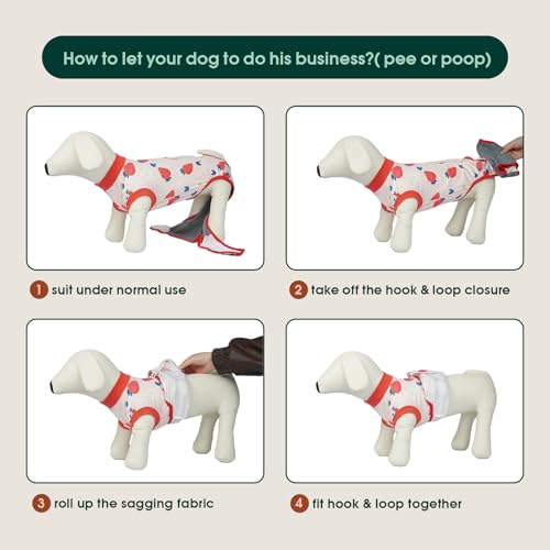 Dog Recovery Suit (Strawberry Red / Small)