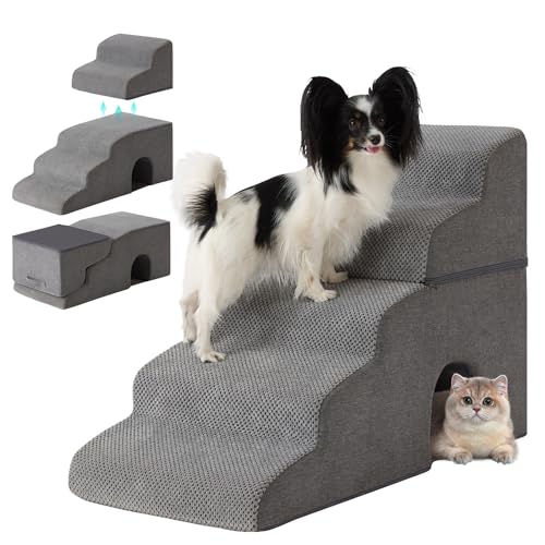 Dog Stairs for Bed 23'' H (Grey / Standard 15.5''x32.3''x23'')