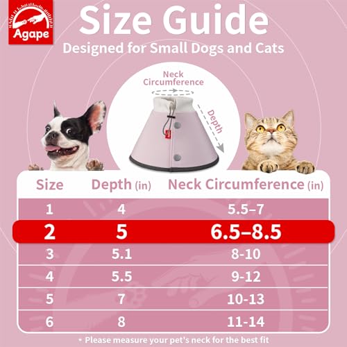 Soft Dog Cone for Small Dogs & Cats (Pink (Small Dogs Cone) / 2 (Neck:6.5"-8.5"))