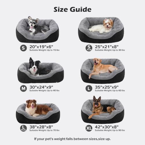 Large Dog Beds Large Sized Dog (L PLUS (38"x28"x8") / Black)
