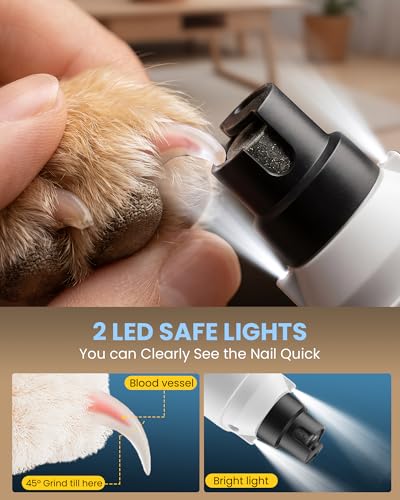 Dog Nail Grinder with New LCD Display (White)