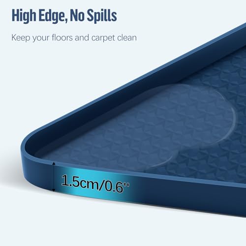 Pee Pad Holder for Dogs 51''x25.6'' Silicone Puppy Pee Pad Tray (Blue)