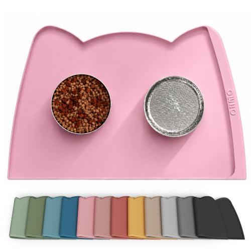 Large Dog Food Mat (24"L x 15"W / Pink)