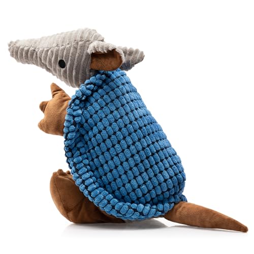 Armadillo Squeaky Dog Toys for Medium Large Dogs (14 IN / Blue)