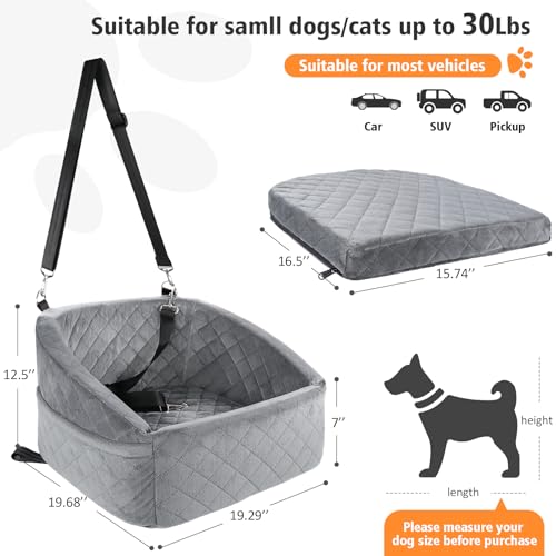 Dog Car Seat for Small Dogs (Grey)