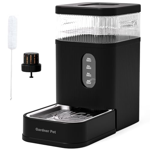 2.2 Gallon Automatic Dog Water Dispenser with Stainless Steel Bowl (Black / 2.2 Gallon)