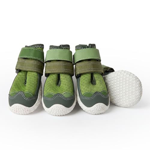 365 Dog Shoes (Green / Size 2: 1.8"x2.17"(W*L) (Pack of 4))