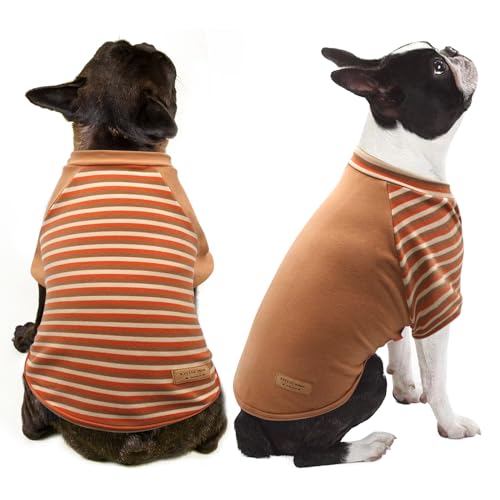 2Pack Dog Sweater with Sleeves Fleece Shirt for Small Dogs (Small (4-8lbs) / 11# Khaki)