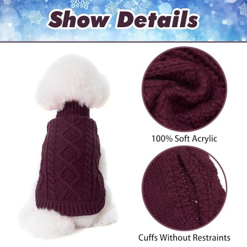 Dog Sweater for Small Medium Dogs (Chestnut / Small/Medium)