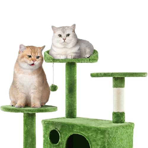 70in Multi Level Sturdy Cat Tree (Green / 70in)