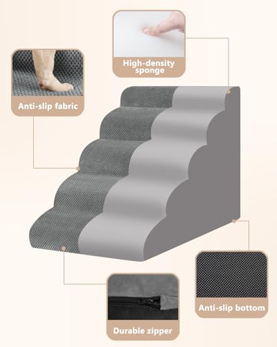 Dog Stairs for High Beds (Grey)