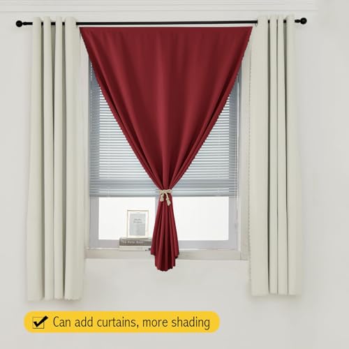 Self Adhesive Curtains (35"W x 59"L (Pack of 1) / Burgundy)
