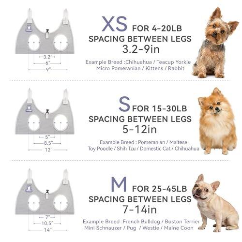 Dog Grooming Hammock Harness for Dogs & Cats with Pet Nail Clipper Trimmer (M ( Legs Distance : 7-14" / Max W：45lb ) / Purple)