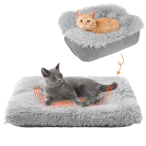 Self Warming Cat Bed Self Heating Cat Dog Mat (Grey / L: 24"x28")