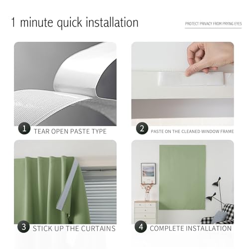 Thermal Blackout Curtains with Self (71"W x 59"L (Pack of 1) / Sage Green)