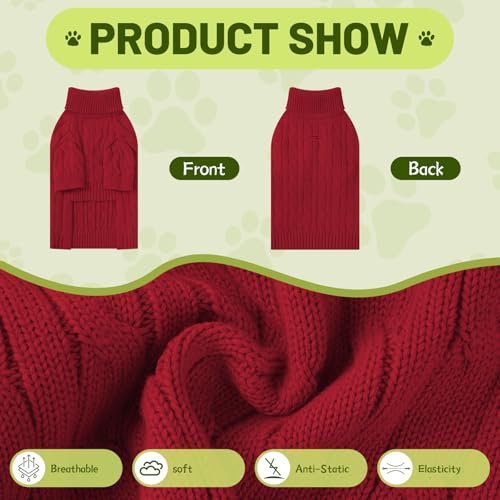 Small Dog Thermal Pullover Sweater (Red(Order One Size Up) / Small)