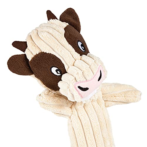 Tennis Heads Cow Plush Squeaky Dog Toy (Tennis Heads Cow / 1 Count)