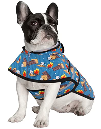 Dog Raincoat with Hood & Leash Hole S (Small / Happy Camper)