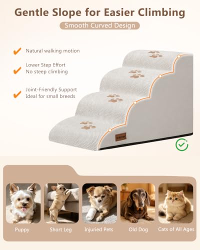 Dog Steps for Bed or Couch (Light grey)