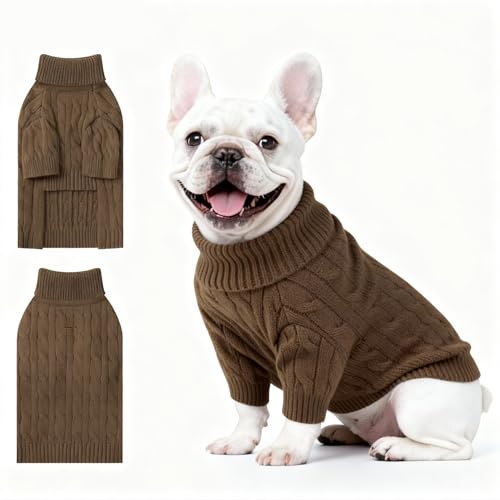Small Dog Thermal Pullover Sweater (Brown(Order One Size Up) / Large)