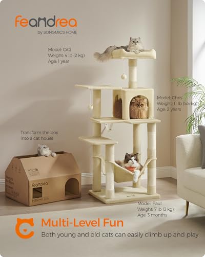 Cat Tree 54.2 (54.2 Inches / Beige)