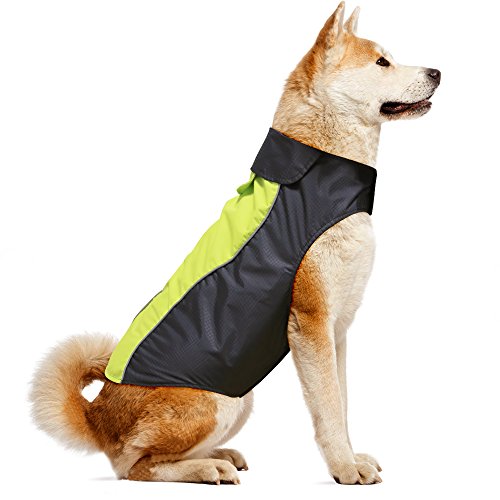 Dog Raincoat Waterproof Coats (Green-XL)