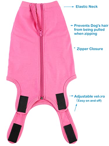 Dog Surgery Recovery Suit (M(Back12 - 14" Chest 17 - 20" Weight16 - 24lb) / Rose)