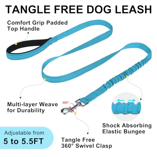 Dog Harness Medium Sized and Leash Set (Blue / M: Chest 21"-26.7")