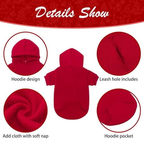 Dog Hoodie for Large Medium Small Dogs (Red / Small/Medium)