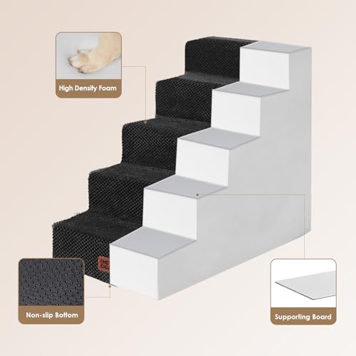 Dog Stairs for High Bed 22.5" H (Black / Standard 15.7" x 30" x 22.5")