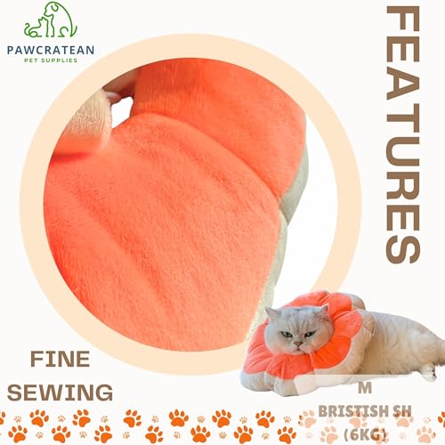 Adjustable Comfy Flower Style Elizabeth Collar for Cats Puppies Soft Recovery Cone Pet Protective Neck Collar (Orange / Medium)