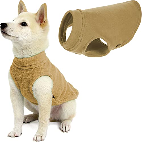 Stretch Fleece Vest Dog Sweater (X-Small Length (7") / Sand)